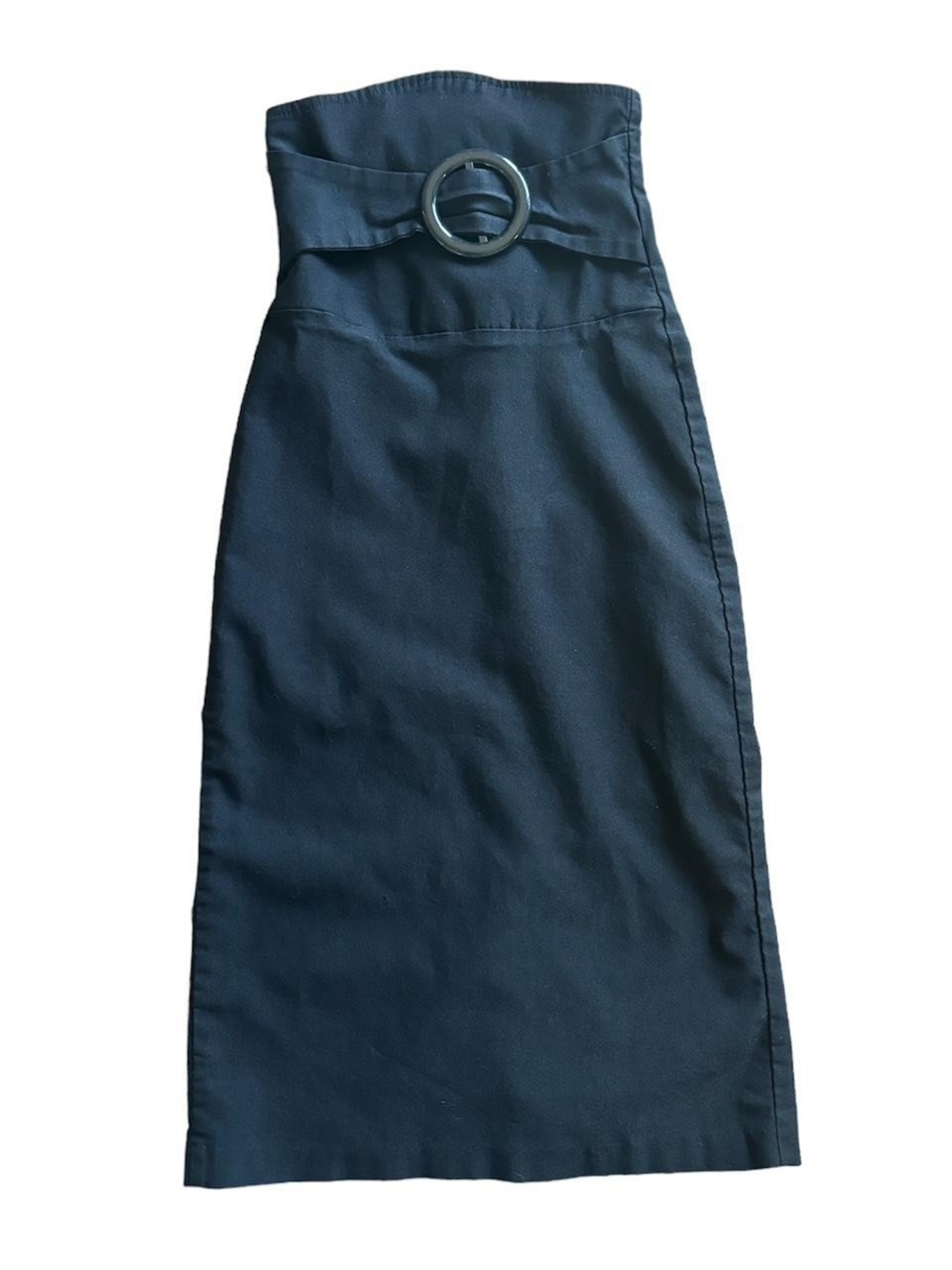 Strapless Black Dress Body Centry with Circular Buckle - D2